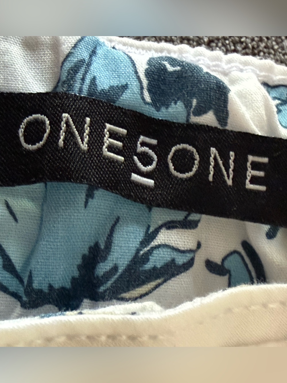 ONE5ONE White Cropped Pants Floral Waistband Stretch Cotton Size 10 - Picture 12 of 14